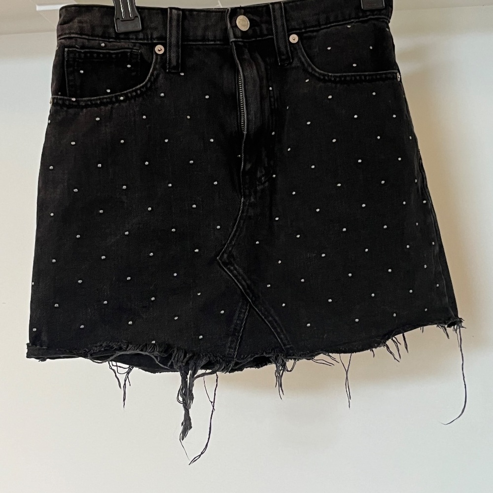 NWOT Madewell Black Denim Skirt Size 27